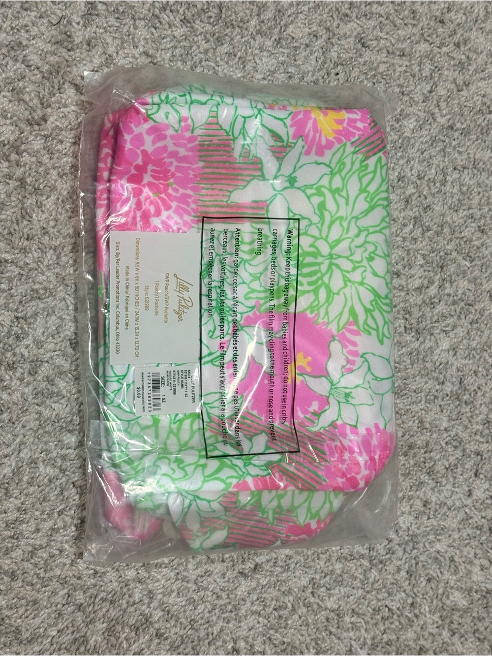 NWT Lilly Pulitzer Cosmetic Pouch in Resort White Mum Patch - Picture 6 of 7